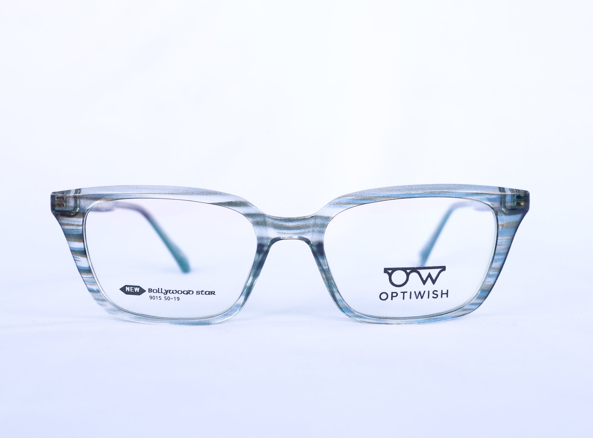 OPTIWISH "Bollywood Star" Cat-Eye Frame (Light Grey Stripe)
