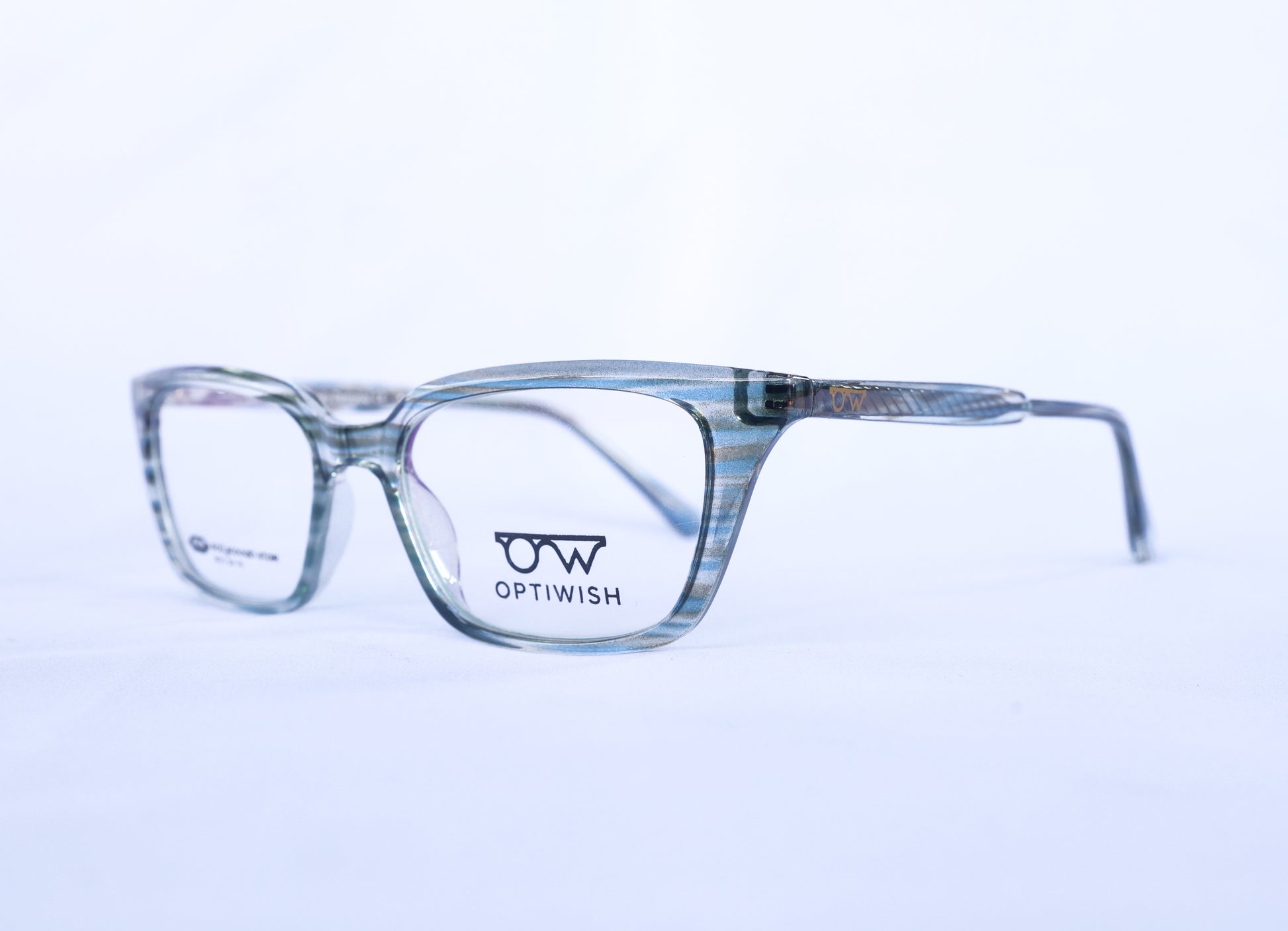 OPTIWISH "Bollywood Star" Cat-Eye Frame (Light Grey Stripe)