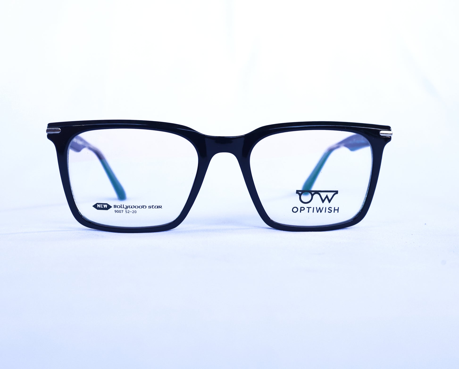 OPTIWISH "Bollywood Star" Rectangular Frame (Black with Teal Green)